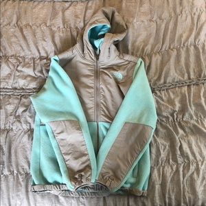 Seafoam Green Girls XL Hooded Denali Jacket
